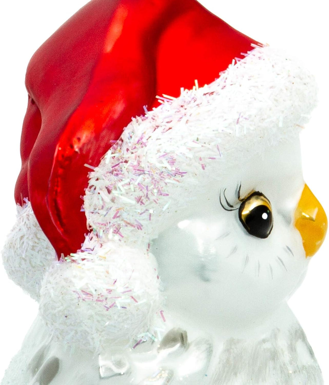 SIKORA Eule mit Weihnachtsmütze besondere Weihnachtskugel Glas Christbaumschmuck Deko Figur Weihnach