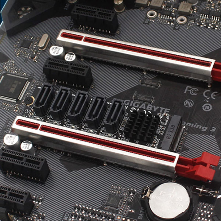 cablecc NGFF NVME M-Key PCI Express auf SATA 3.0 6 Gbps 5 Ports Adapter Konverter Festplattenerweite