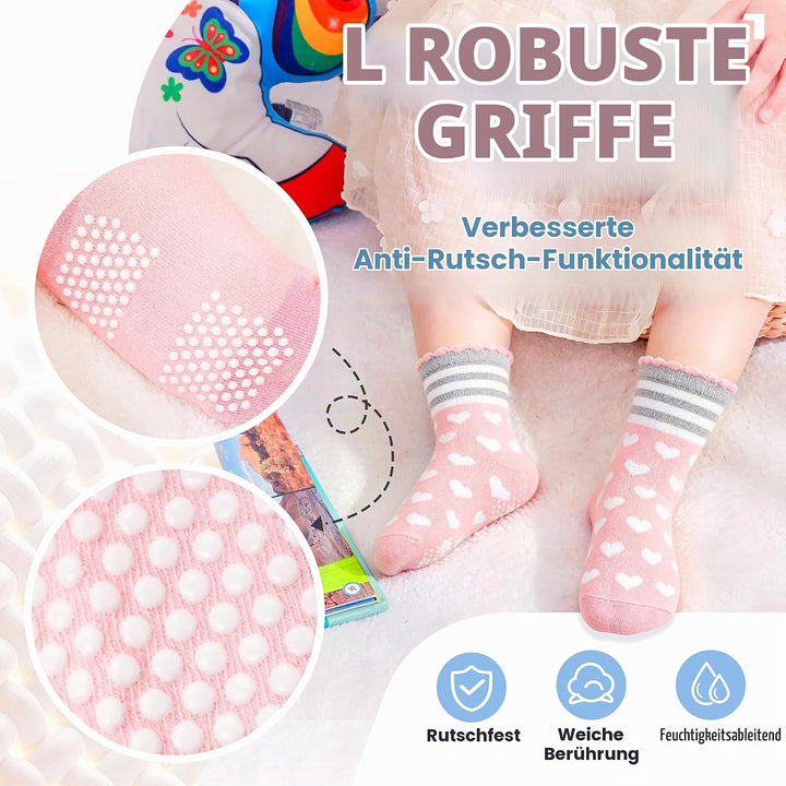 ANTSANG Stoppersocken Kinder Baby Mädchen Socken Anti Rutsch / Rutschfeste Socken Baumwolle Antiruts