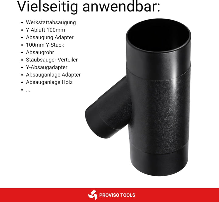 Y Stück 100mm, Absaugung Werkstatt, Y stück 100mm Abluft Adapter inkl. 3 Schlauchklemmen, Absaugung