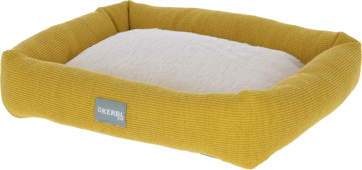 Kerbl Pet Kuschelbett für Kleintiere, weiss/gelb, 36x32x7cm