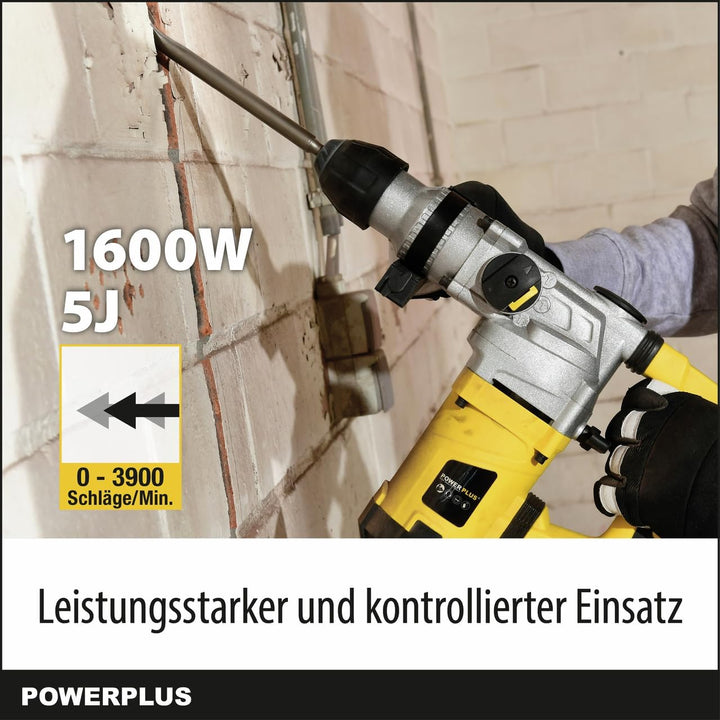 Powerplus Kombibohrmaschine POWX1175 Kombibohrer zum Bohren, Meisseln und Hämmern – Kombibohrer für