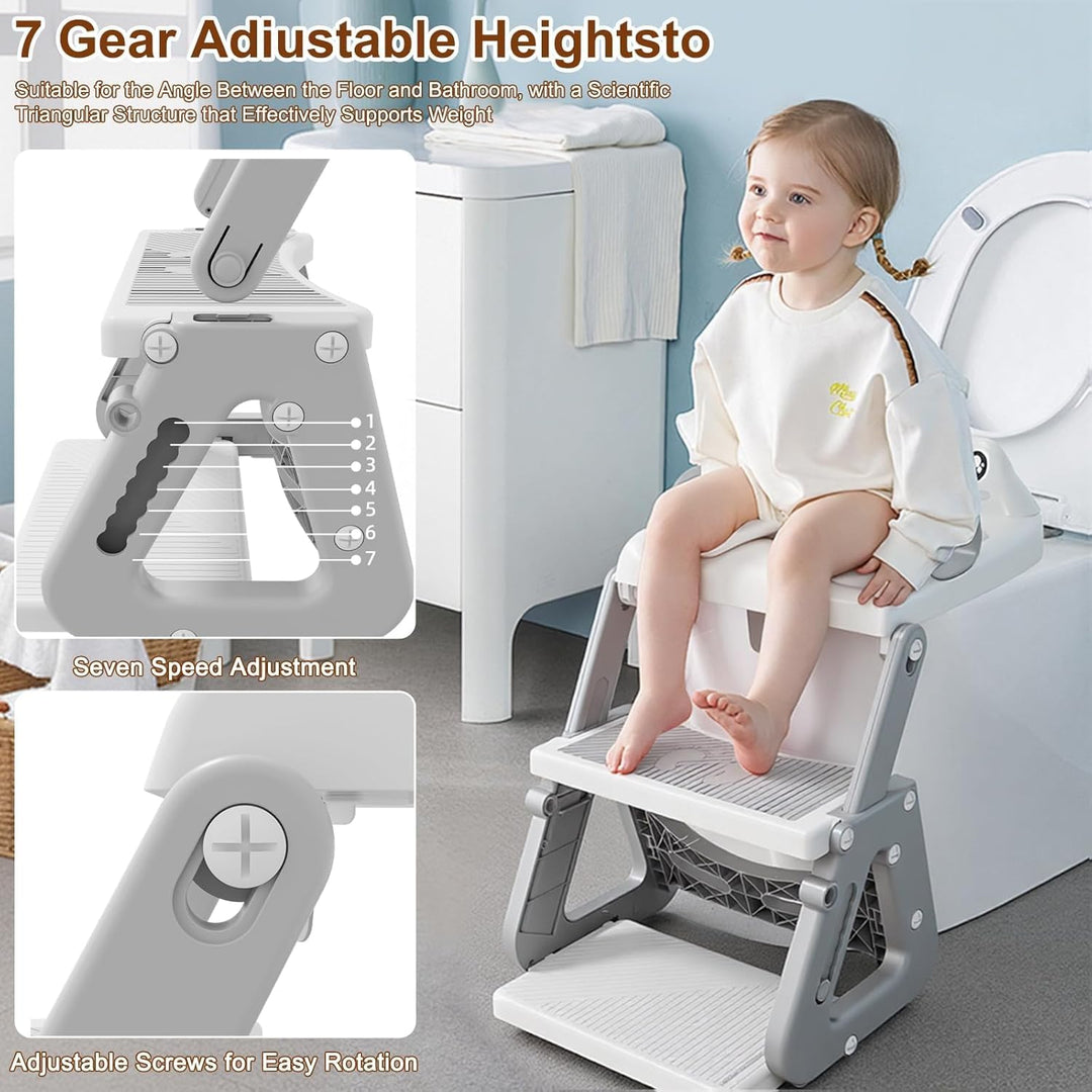 Toilettensitz Kinder mit Treppe,Stabil Kinder Toilettensitz mit Dreiecksstruktur,3 in 1 Toilettentra