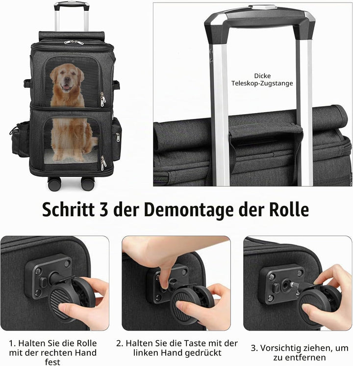 Katzenrucksack, Katzentrager Rucksack mit Zwei Fächern Haustier Hunde Katzen Rucksack Raumkapsel mit