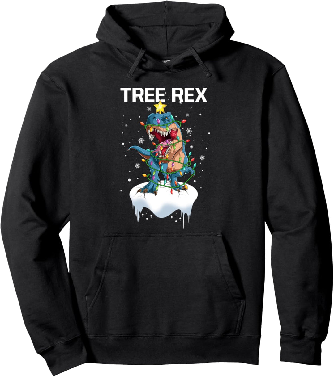 Weihnachtsbaum Dinosaurier Lichterkette Weihnachten Tree Rex Pullover Hoodie
