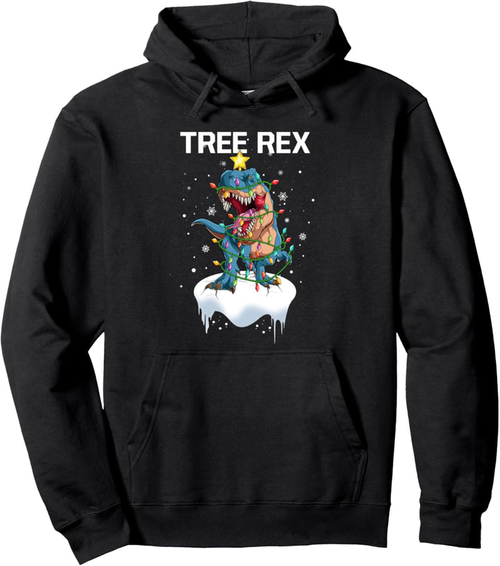 Weihnachtsbaum Dinosaurier Lichterkette Weihnachten Tree Rex Pullover Hoodie