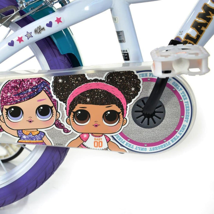 Dinobikes Girls Kinderfahrrad Fahrrad, Weiss, 16 Zoll