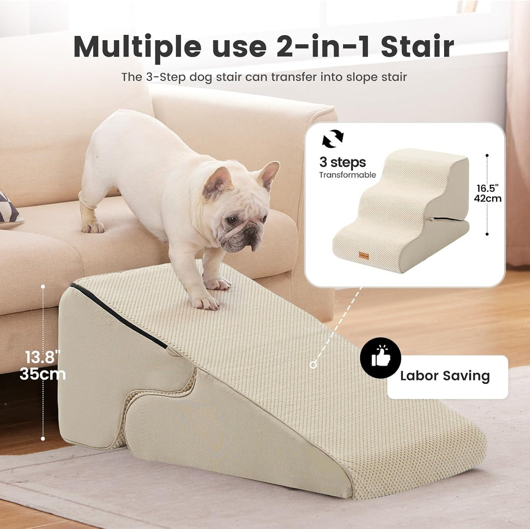 Gardner Pet Hundetreppe für kleine Hunde 35/42cm, Haustiertreppe Hundetreppe 3 Stufen, Hunderampe au