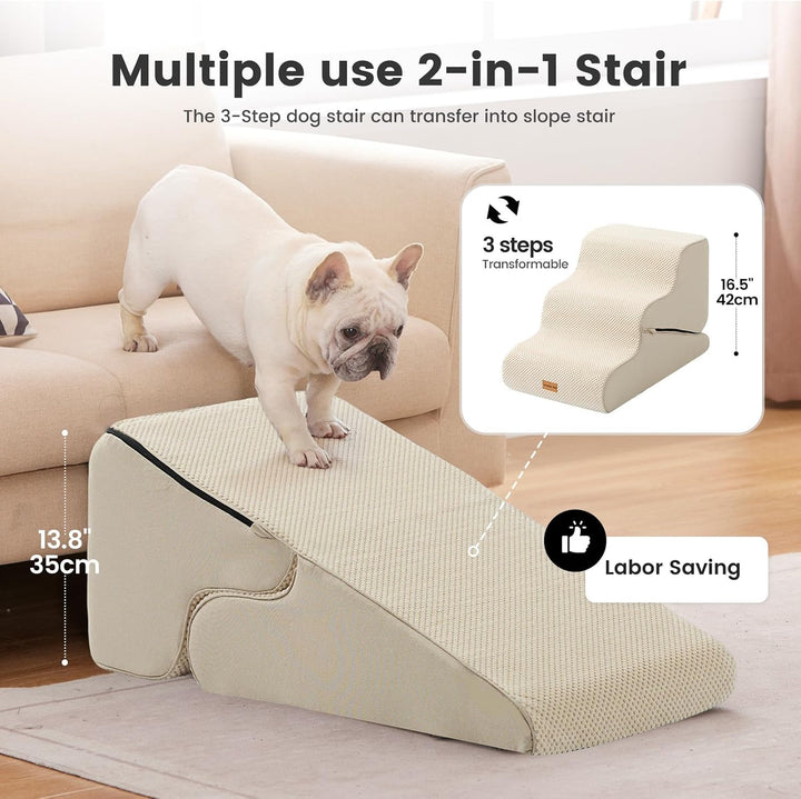 Gardner Pet Hundetreppe für kleine Hunde 35/42cm, Haustiertreppe Hundetreppe 3 Stufen, Hunderampe au