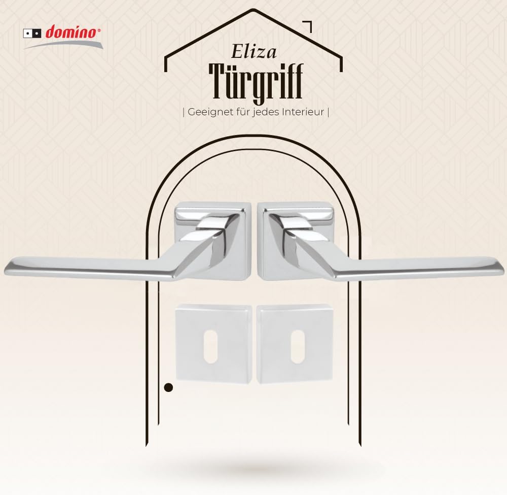 domino Türgriff ELIZA-QR M6 BB-Buntbart Drückergarnitur für Zimmertüren Türdrücker-Set Rosetten-Garn