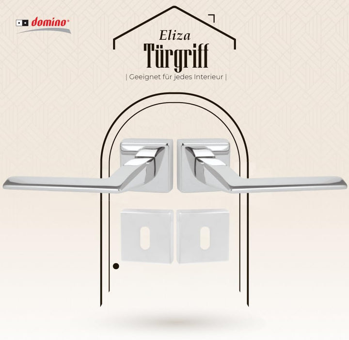 domino Türgriff ELIZA-QR M6 BB-Buntbart Drückergarnitur für Zimmertüren Türdrücker-Set Rosetten-Garn