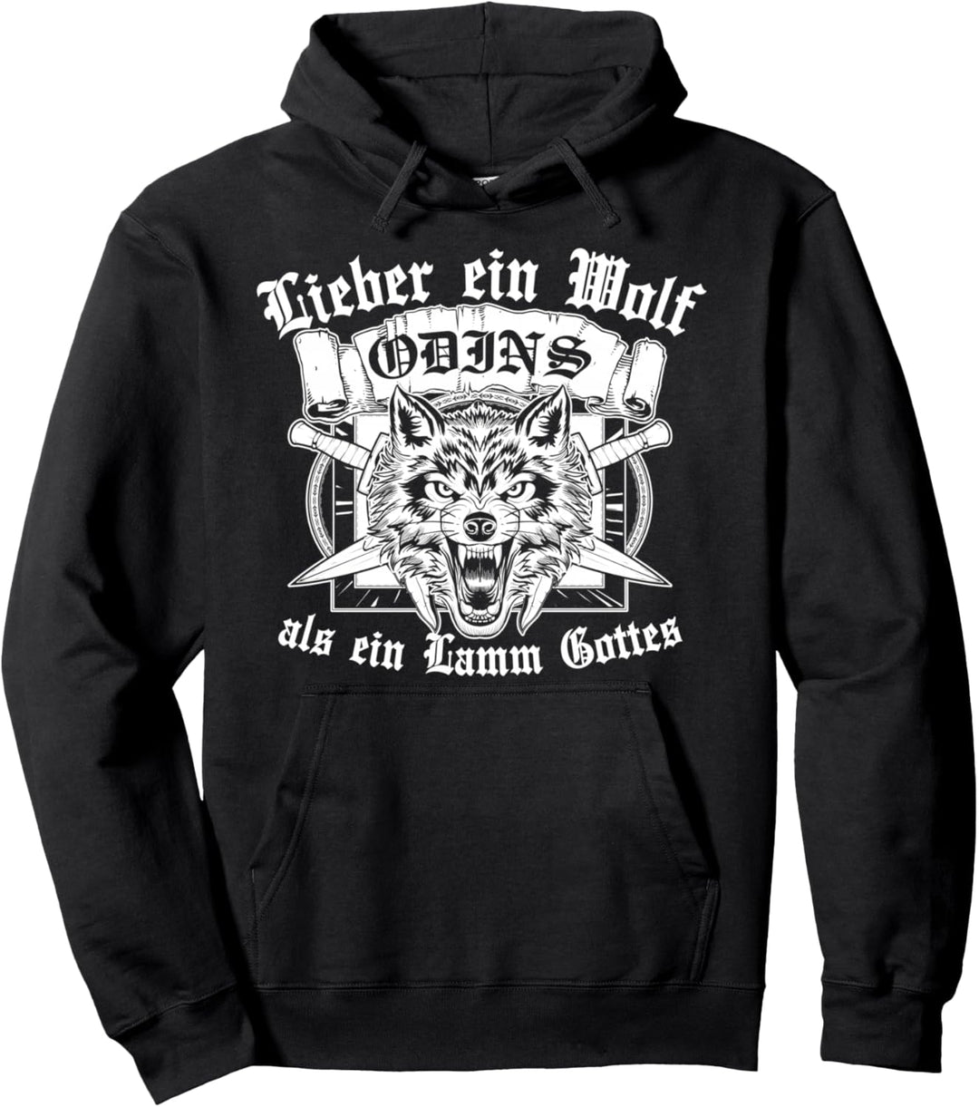 Lieber Ein Wolf Odins Als Ein Lamm Gottes Wikinger Pullover Hoodie