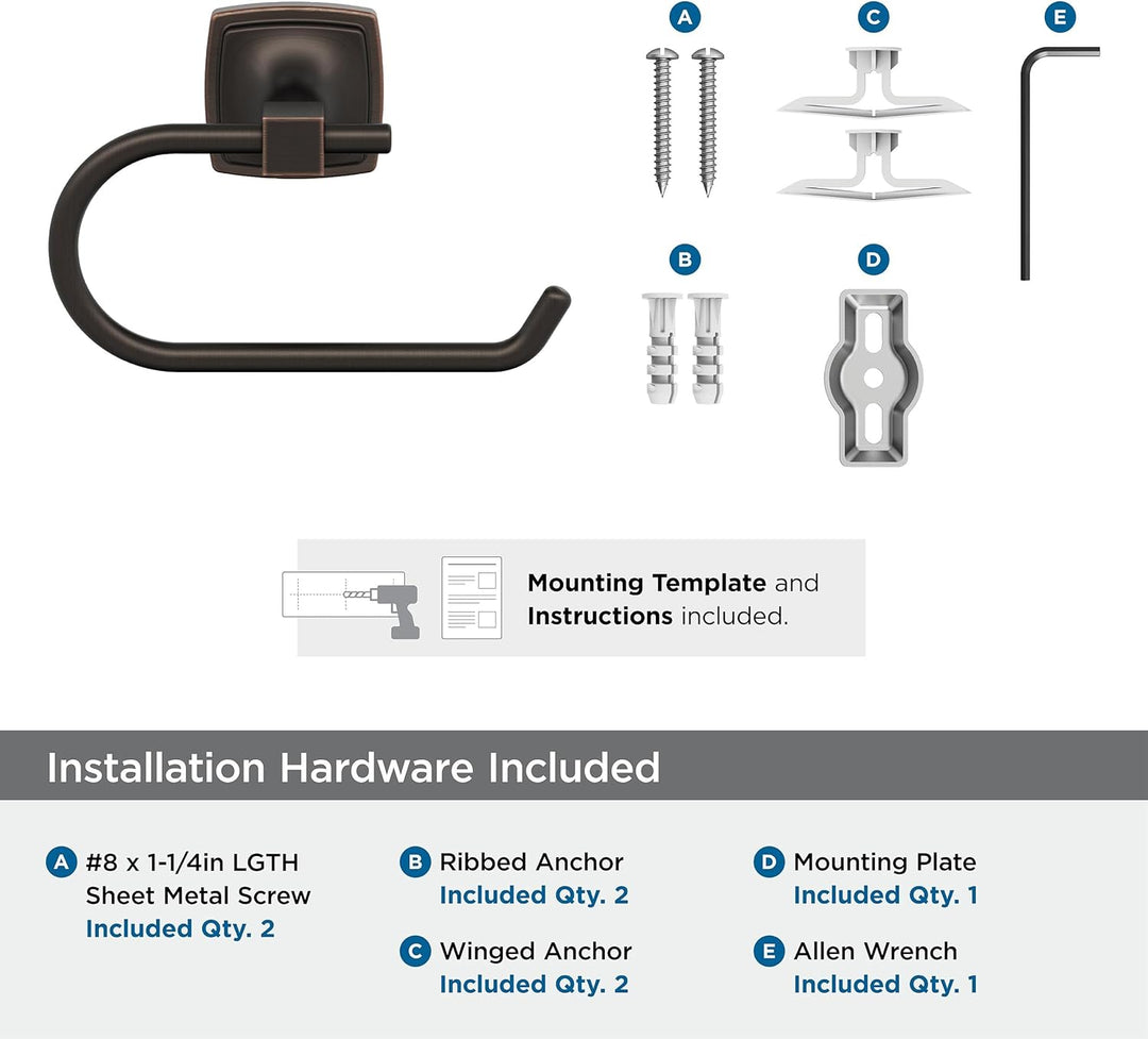 Amerock BH36091ORB | Ölgeriebener Bronze Einzelpfosten Toilettenpapierhalter | 179 mm Länge Toilette
