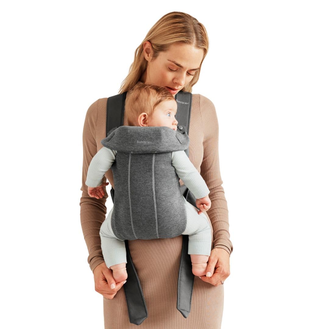 BabyBjörn Babytrage Mini, 3D-Jersey, Dunkelgrau 3D-Jersey Dunkelgrau, 3D-Jersey Dunkelgrau