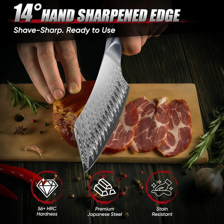 DRAGON RIOT Santoku-Messer - Professionelles Kochmesser Profi Messer mit Harzgriff, Scharfe Küchenme