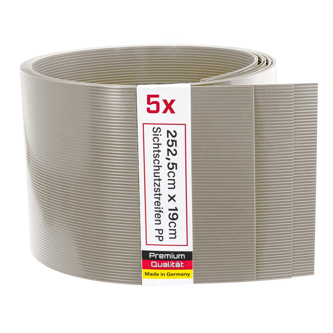 Zaunrebell - Sichtschutzstreifen aus PP - 252x19 cm für Doppelstabmattenzaun, Gittermattenzaun - Mad
