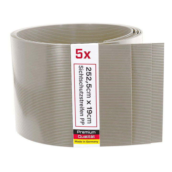 Zaunrebell - Sichtschutzstreifen aus PP - 252x19 cm für Doppelstabmattenzaun, Gittermattenzaun - Mad