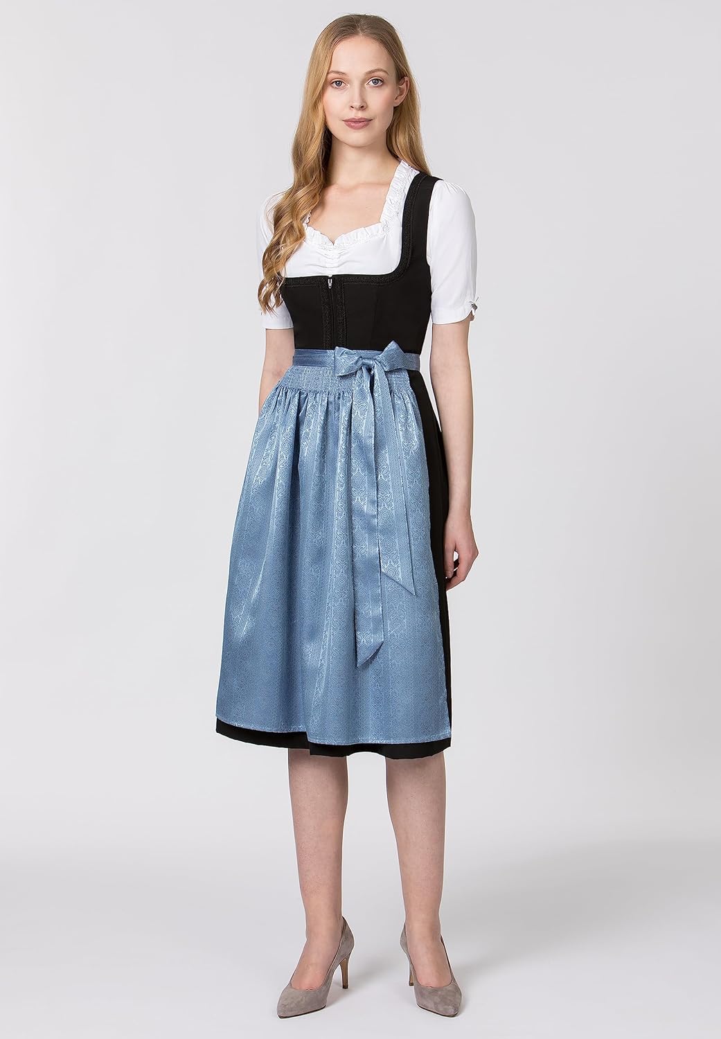Stockerpoint Corinna Damen Midi Dirndlschürze 46-50 hellblau, 46-50 hellblau