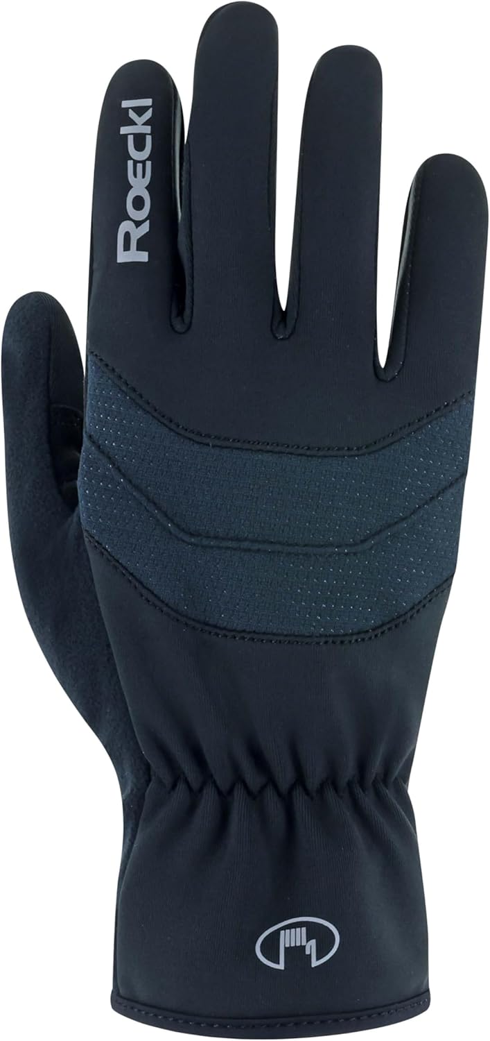 Roeckl Sports Fahrradhandschuh RAIANO, Unisex Fingerhandschuh, 2 Farben, Grösse 6-12, 9.5 Schwarz