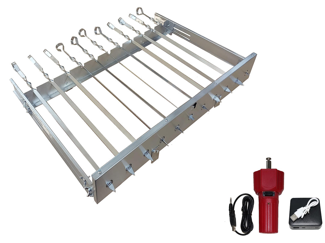 Neu walexo Spiessdreher (universell), incl. 11 Edelstahlspiesse mit verschiedenen Motoren (mit 5V US