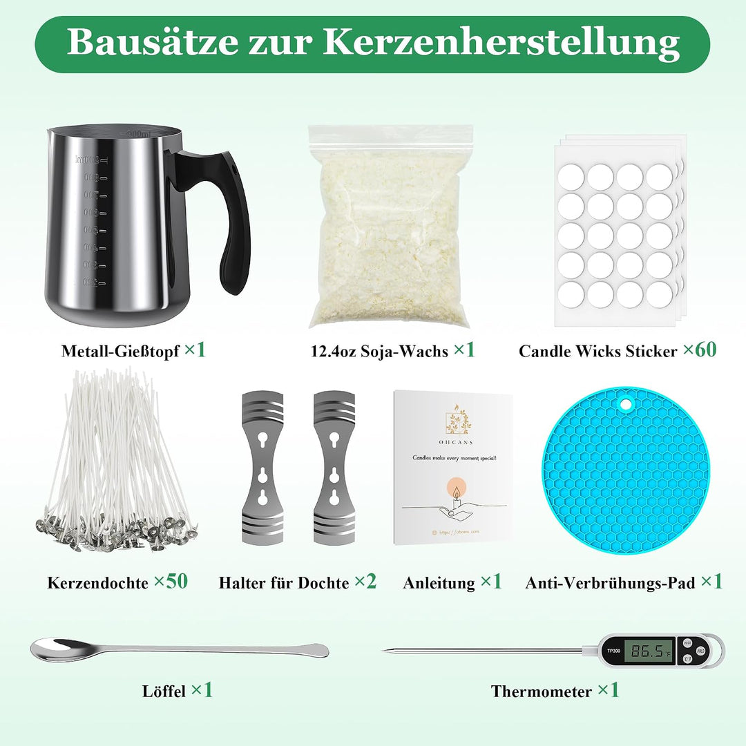 pojifi Kerze machen Kit Zubehör für Anfänger, Soja-Wachs DIY Kerze machen für Erwachsene, mit 900ml