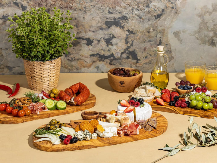 Olivenholz Schneidebrett 3er Set "The Catania Rustic Board" Caatanian Board, Caatanian Board