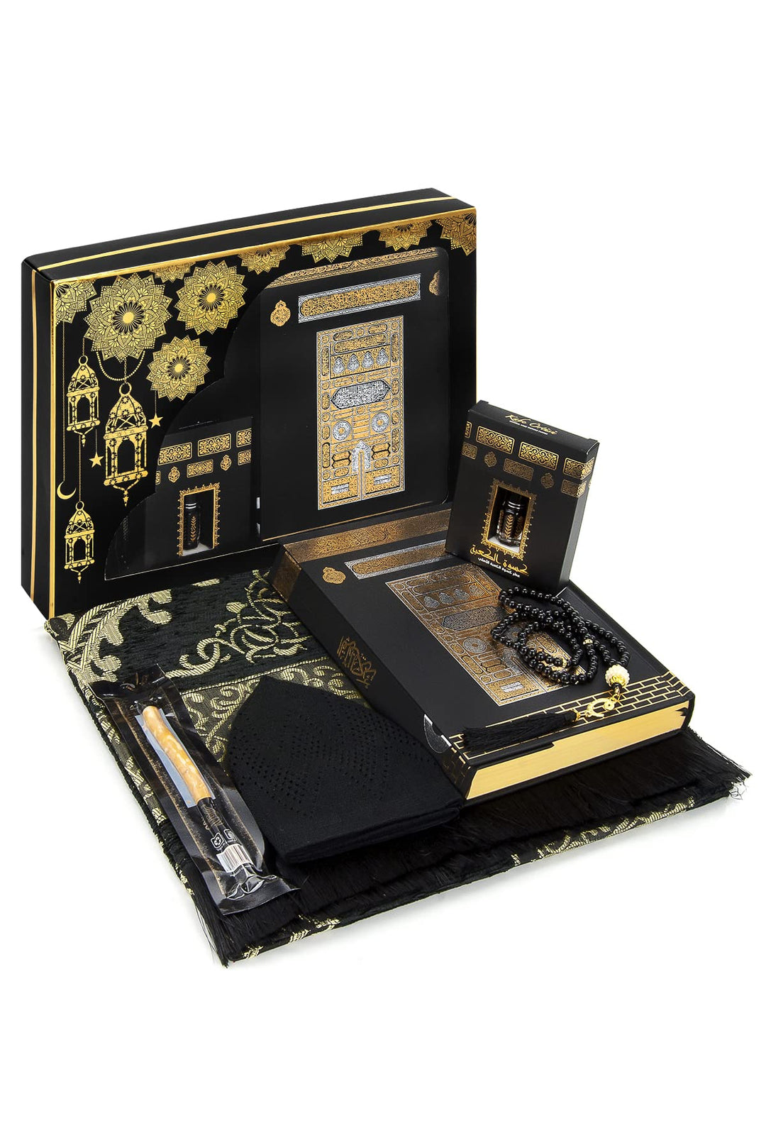ihvan online Gebets Geschenkbox für Hajj und Umrah, Deluxe -Set für Ramadan & Eid Gift, Black/Set 2,