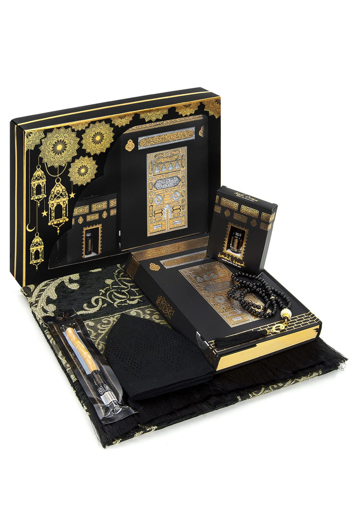 ihvan online Gebets Geschenkbox für Hajj und Umrah, Deluxe -Set für Ramadan & Eid Gift, Black/Set 2,