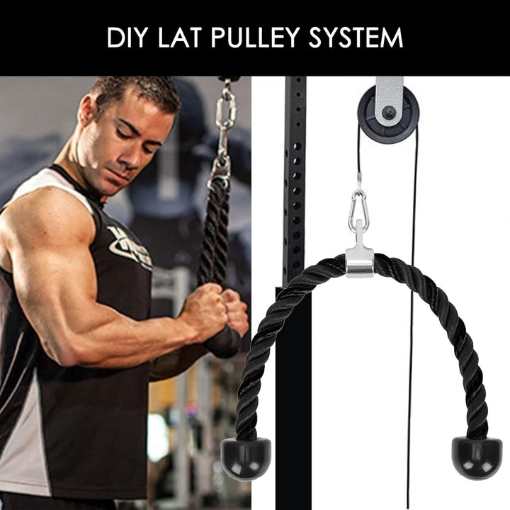 LAPONO Nylon Trizepsseil, Kraftstation Trizeps Seil Pull Down Gedrehtes Seil Trizepstau zum Herunter