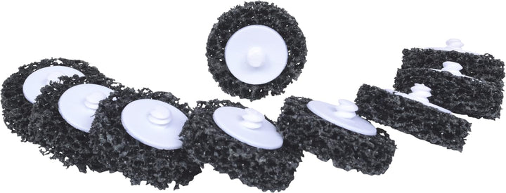 KS TOOLS Ersatz-Schleifpads, Ø50mm, Strip Rad schwarz, 10er Pack (515.5087)