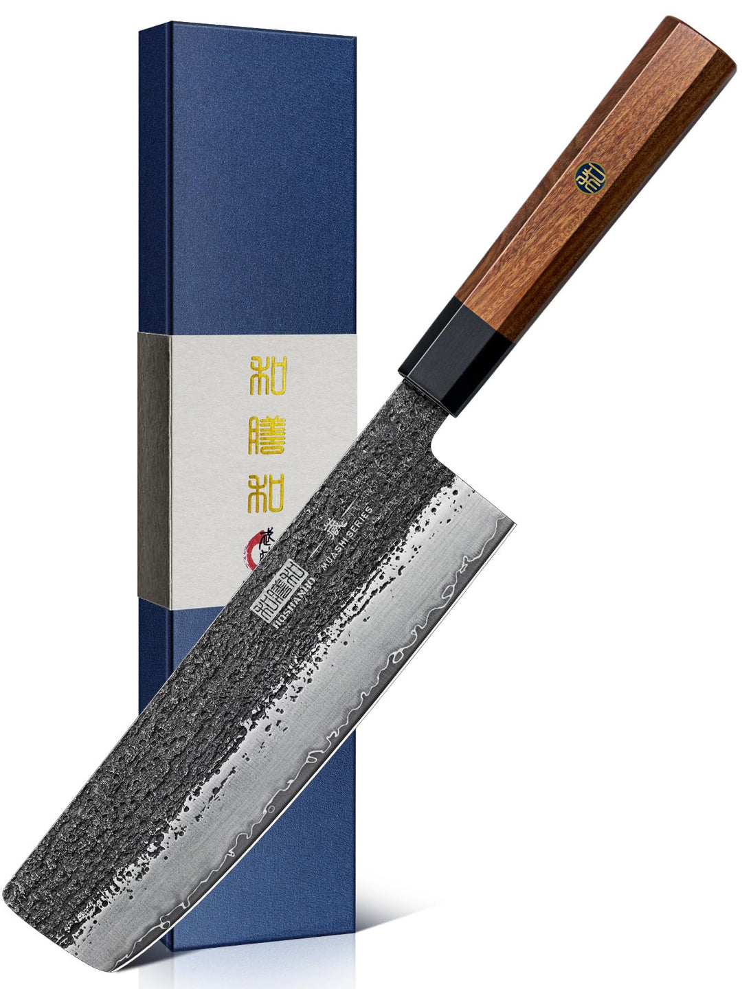 HOSHANHO 18cm Nakiri Messer, Japanisches Hackmesser aus Hochgekohltem Stahl, Professionelles Fleisch