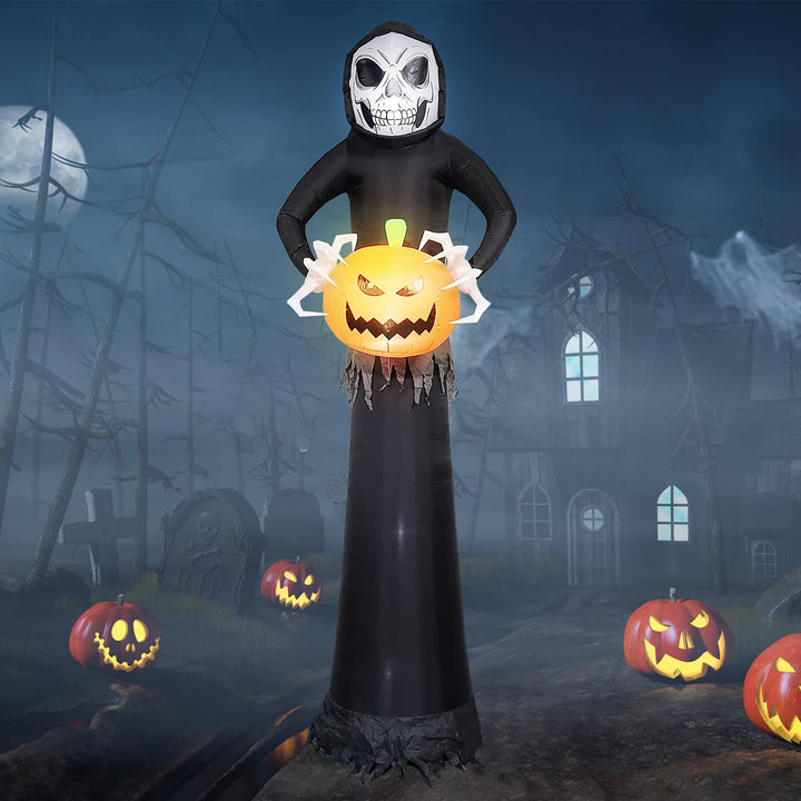 EBANKU 8.8Ft Halloween Aufblasbar Dekoration,Riesige Halloween Geist Kürbis mit LED-Lichtern für Lnn
