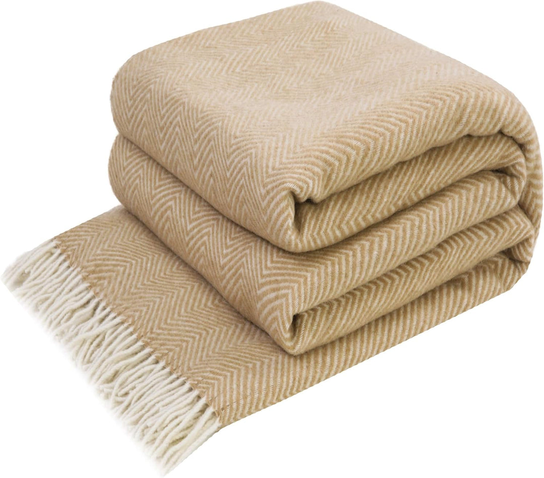 LYHome Merino Decke - Kuscheldecke Tagesdecke Sofa Wolldecke, Blanket Überwurfdecke Sofadecke Wohnde
