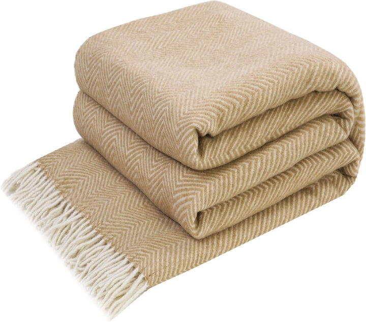 LYHome Merino Decke - Kuscheldecke Tagesdecke Sofa Wolldecke, Blanket Überwurfdecke Sofadecke Wohnde