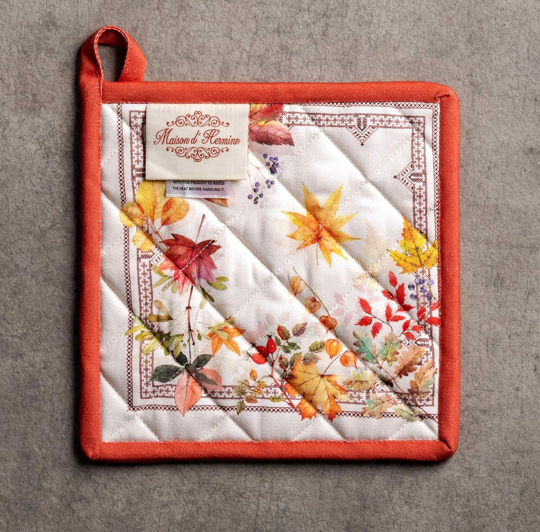 Maison d' Hermine Topflappen 100% Baumwolle hitzebeständig Set mit 2 Topflappen (20cm x 20cm) Hot Pa