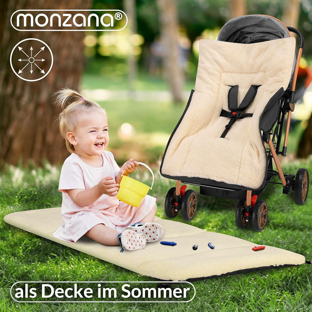 MONZANA® Fusssack für Kinderwagen Baby Winter mit Reflektoren Reissverschluss Waschbar Buggy Babysch
