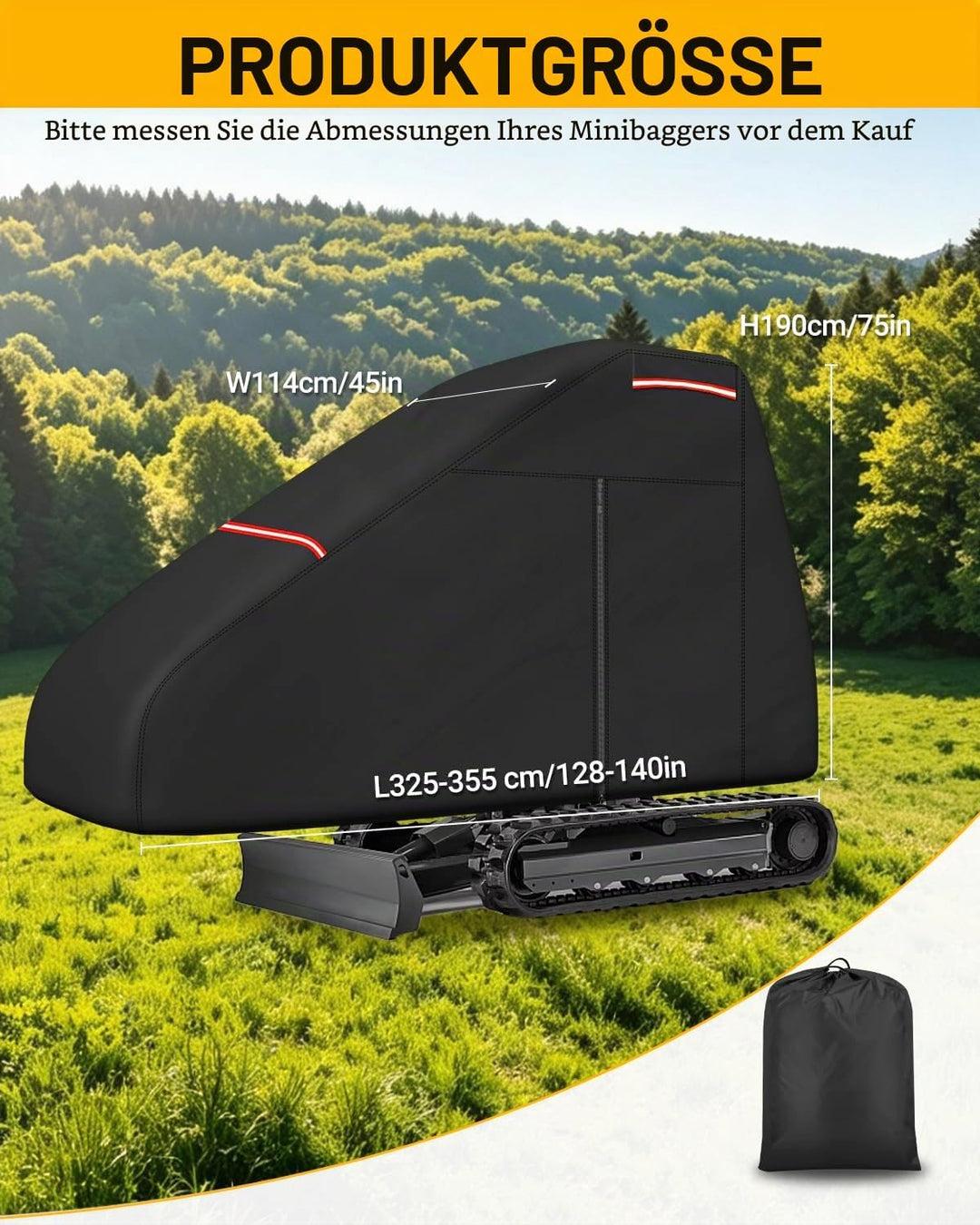 Abdeckung Minibagger Bagger Abdeckung Minibagger Abdeckplane Mit Wasserdichter Reissverschluss Und R