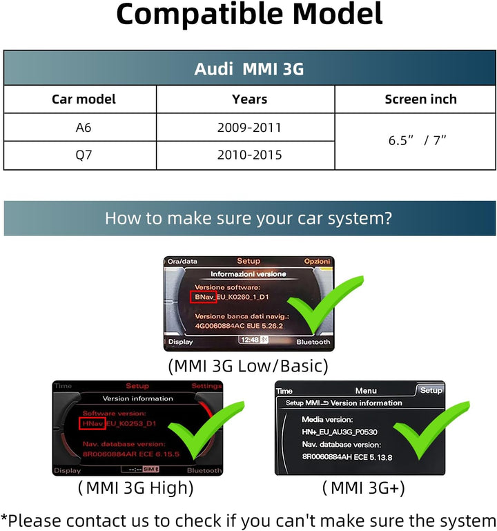 EZoneTronics Wireless CarPlay & Android Auto Retrofit Kit Decoder für Audi A6/Q7 2009-2015 mit MMI 3