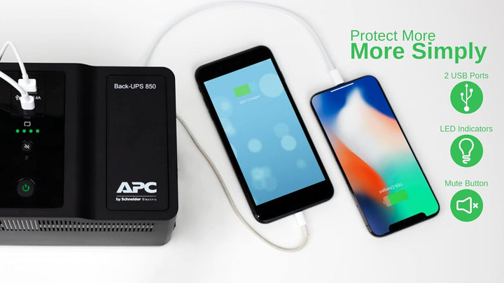 APC Back-Ups es - BE850G2-GR - Unterbrechungsfreie Stromversorgung 850VA (8 Schuko Ausgänge, Überspa