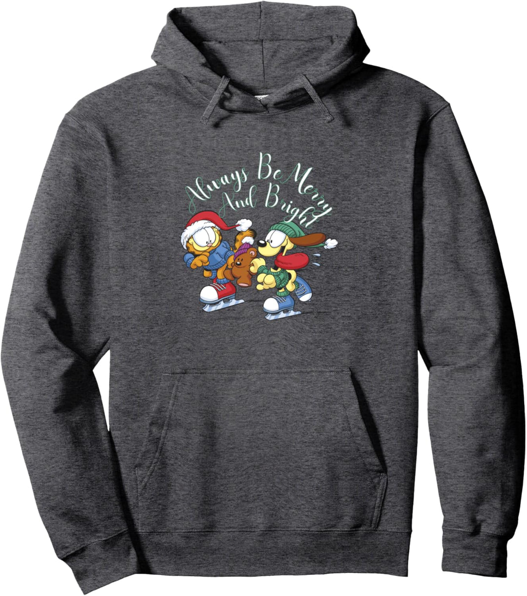 Garfield Always Be Merry And Bright Ice Skating Pullover Hoodie