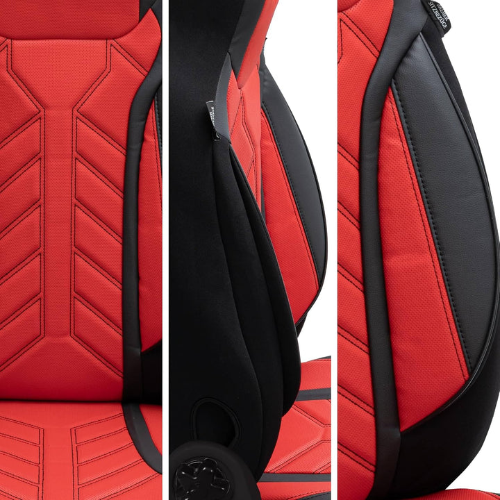 BREMER SITZBEZÜGE Mass Sitzbezüge Schonbezüge für Ford Fiesta MK 7 DPL502 DPL502 - Schwarz/Rot Fiest