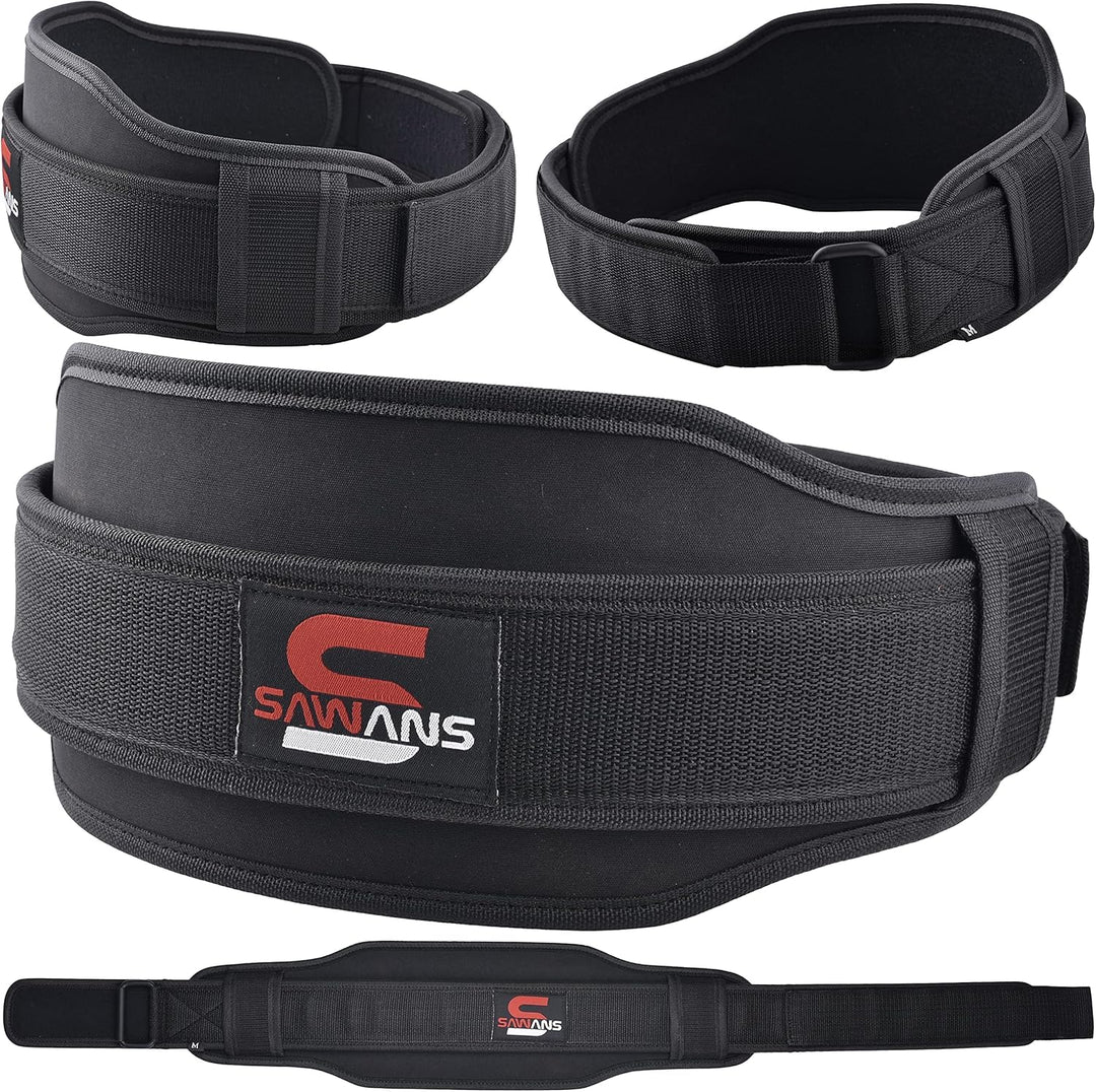 Gewichthebergürtel Neopren 14cm Mit Dual Widerstand für Kniebeugen M Schwarz, M Schwarz