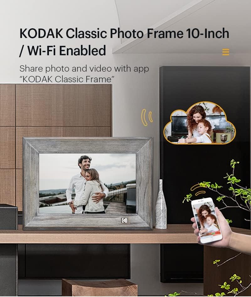 KODAK RCF-1013W Digitaler Bilderrahmen WiFi 10 Zoll IPS Touchscreen Grau