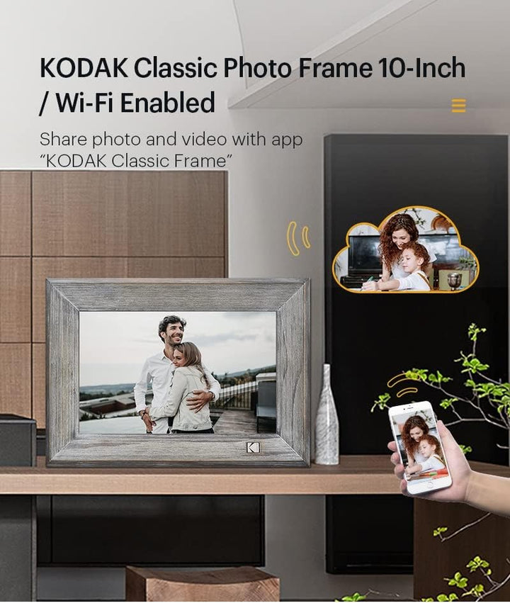 KODAK RCF-1013W Digitaler Bilderrahmen WiFi 10 Zoll IPS Touchscreen Grau