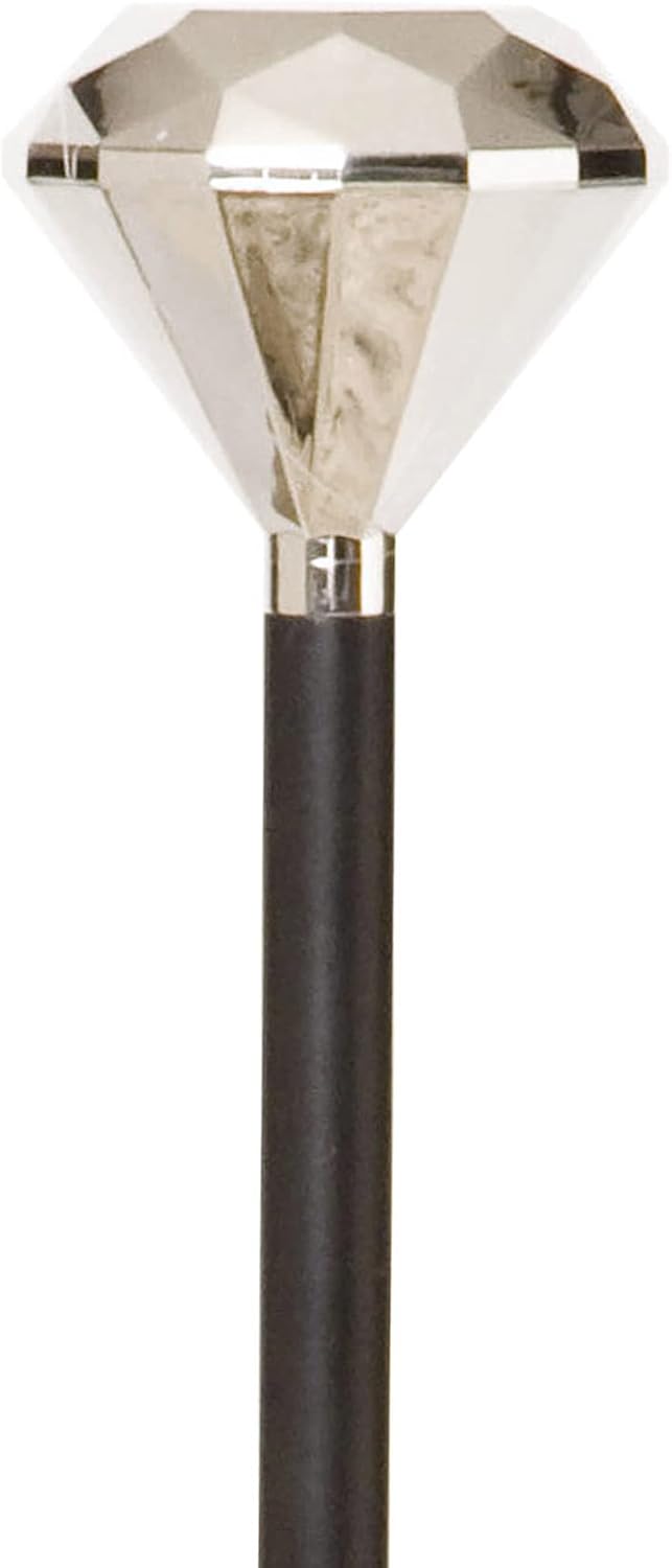 W WIDMANN MILANO Party Fashion 3022D - Stock mit Diamant, 90 cm, schwarz-silber, Kostümzubehör, Acce