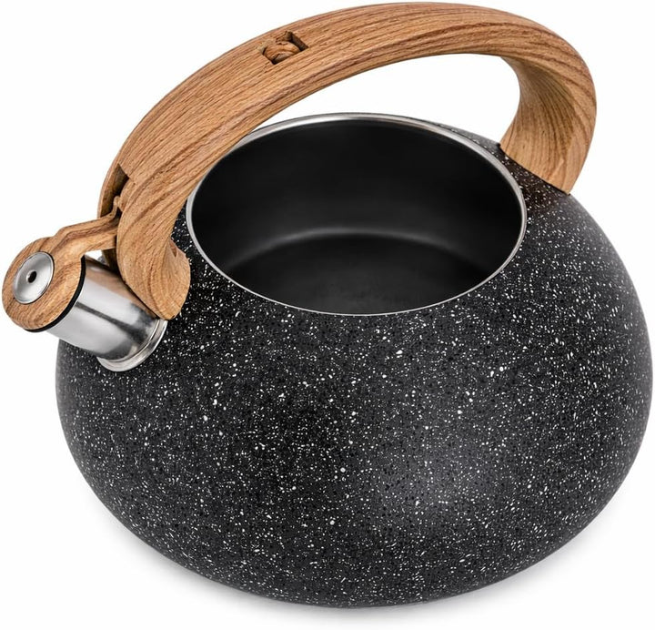 Klausberg Flötenkessel Wasserkessel 2.7L Kessel 7-Schicht Boden Schwarz KB-7279, Schwarz