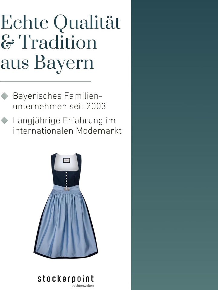 Stockerpoint Damen Dirndl Sieglinde Kleid für besondere Anlässe 40 Nachtblau, 40 Nachtblau