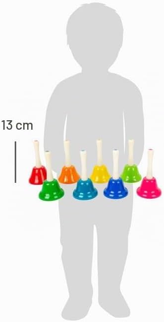 small foot Handglocken-Set, 8 Stück, zur musikalischen Früherziehung, Musikinstrument für Kinder ab