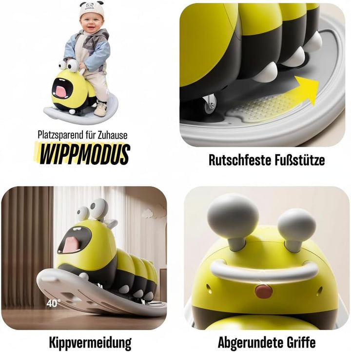 3in1 Rutschfahrzeug Babyroller + Schaukeltier + Balancierbrett, Yoyo Babyrutscher Rutschauto Geschen
