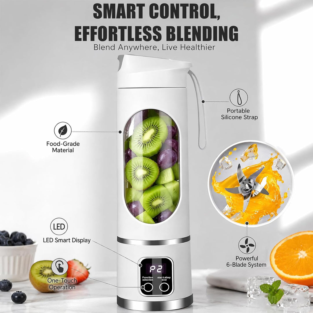 Tragbarer Mixer Smoothie Maker, Mixer to go 700 ml, Typ-C Wiederaufladbar, Becher mit Auslaufsichere